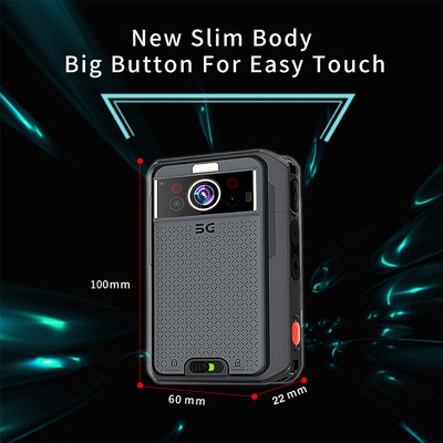 3.1 بوصة LCD 5G كاميرا مرتدية على الجسم مع بطارية مزدوجة 3500mAh EIS 4G 64GB RAM ROM