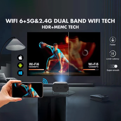 BT 5.0 بلوتوث ميني جهاز عرض محمول مع تعديل الزاوية المتعددة تصحيح المفتاح وشريحة عرض مصدر الضوء LED