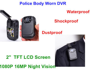 1080P Police Dvr Recorder FCC معتمد ، كاميرا فيديو يرتديها الجسم 32G TF بطاقة