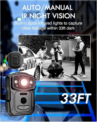 4K دقة IP68 Wifi الكاميرات المرتدية على الجسم H.264/H.265 تشفير الفيديو مع NFC ونظام أندرويد 10