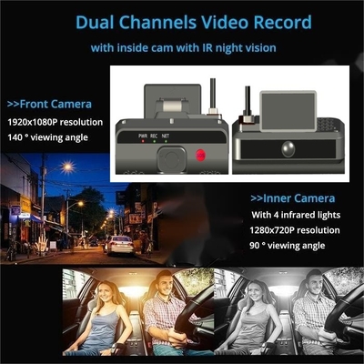 2K HD 4-قناة AI Dashcam مركبة DVR مربع أسود مع ADAS DSM 4G SOS GPS
