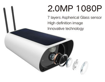 3 / 4G HD كاميرات مراقبة خارجية تعمل بالطاقة الشمسية 850 نانومتر تدعم الأشعة تحت الحمراء بطاقة 64 جيجابايت TF