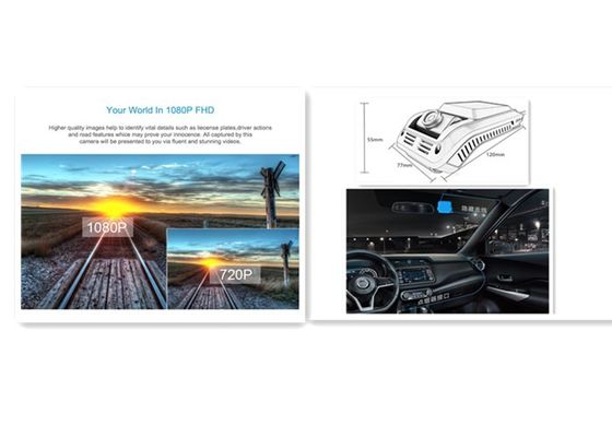 Hi3520dV400 H.265 HD 1080P مسجل السيارة ثنائي القناة
