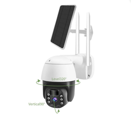 PAN TILT PTZ Security Camera Night Vision 1080P H264 H265 5W Solar