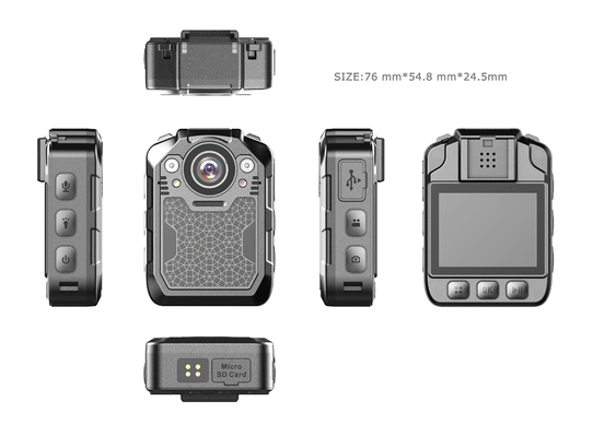 CMOS Sensor Police Body Camera 2500mAh SONY323 تنبيه بيب