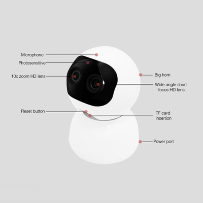 مجهر كاميرا مراقبة PTZ اتجاهين صوت داخلي 1080P PTZ WIFI IP Camera