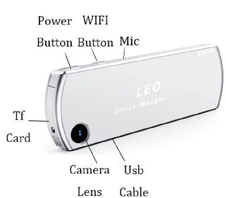 كاميرا CCTV تسجيل فيديو 7 ساعات H.265 WIFI HD Badge Camera
