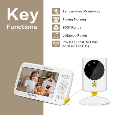 2 Way Talk Wireless Baby Monitor 2.4 جيجا هرتز ISM باند دعم شاشة التلفزيون